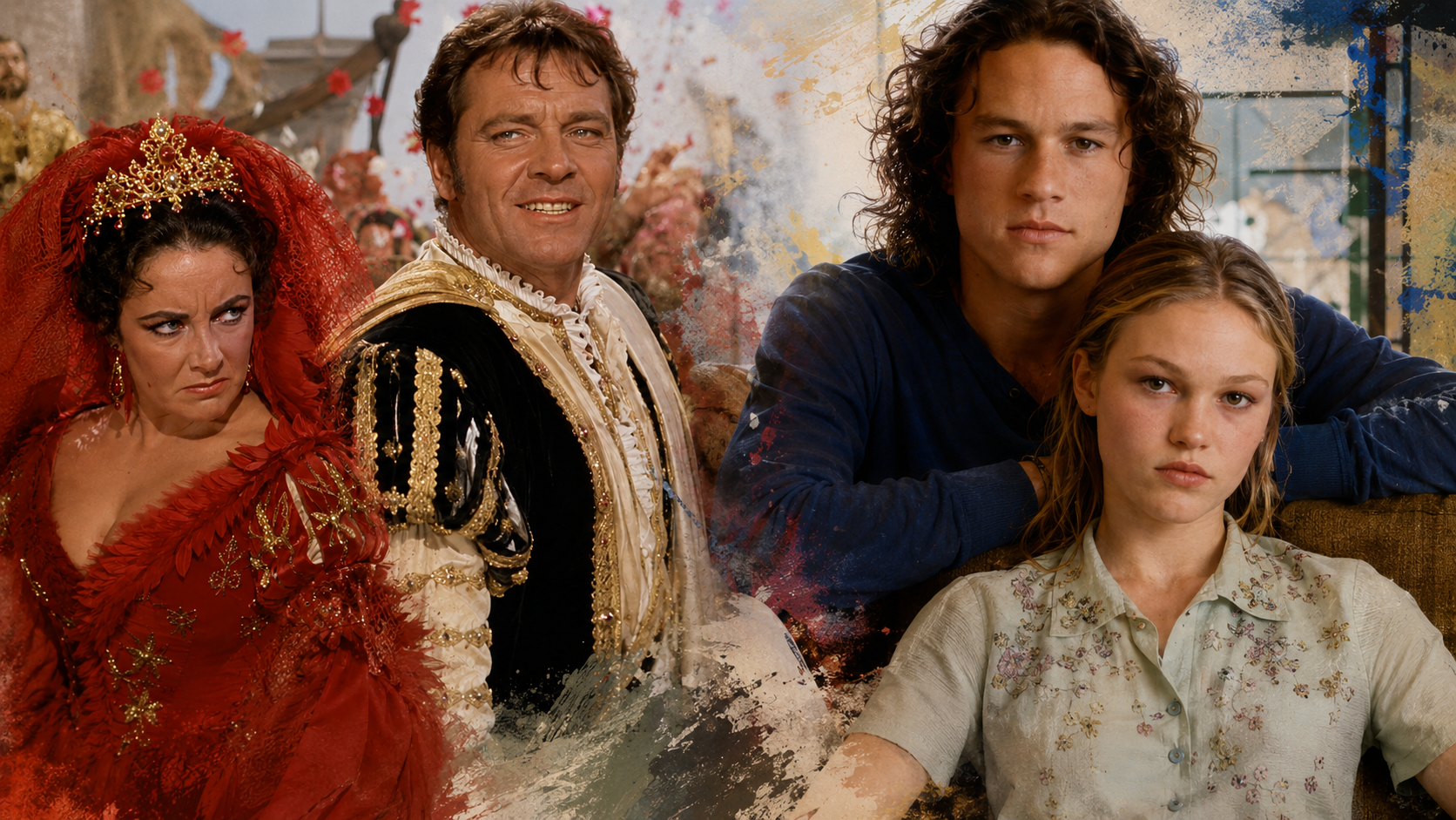 Comparison between 1967 Taming of the Shrew and modern adaptations like 10 Things I Hate About You