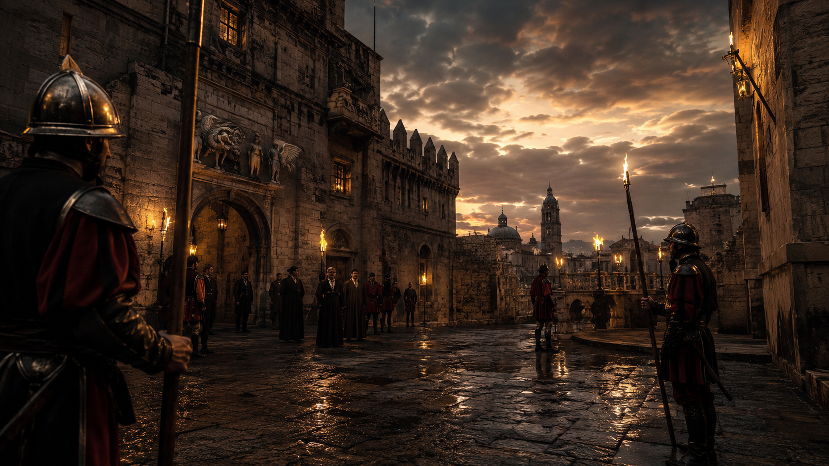 Othello 1965 film setting inspired Venetian fortress scene with dramatic lighting