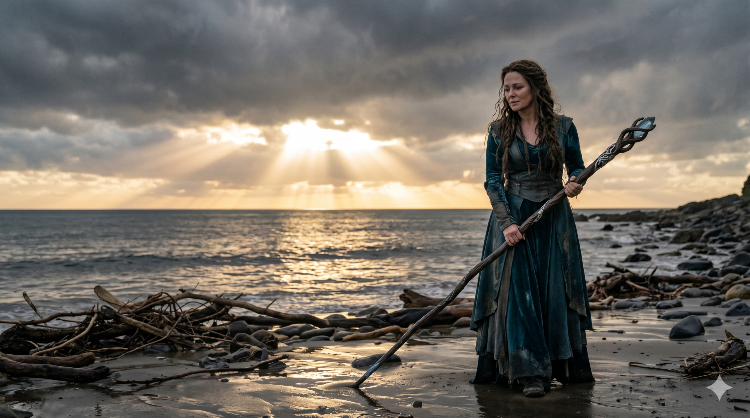 Prospera-inspired moment symbolizing forgiveness after revenge in The Tempest