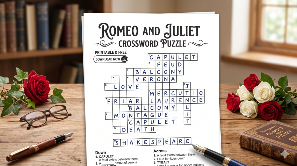 romeo and juliet crossword puzzle