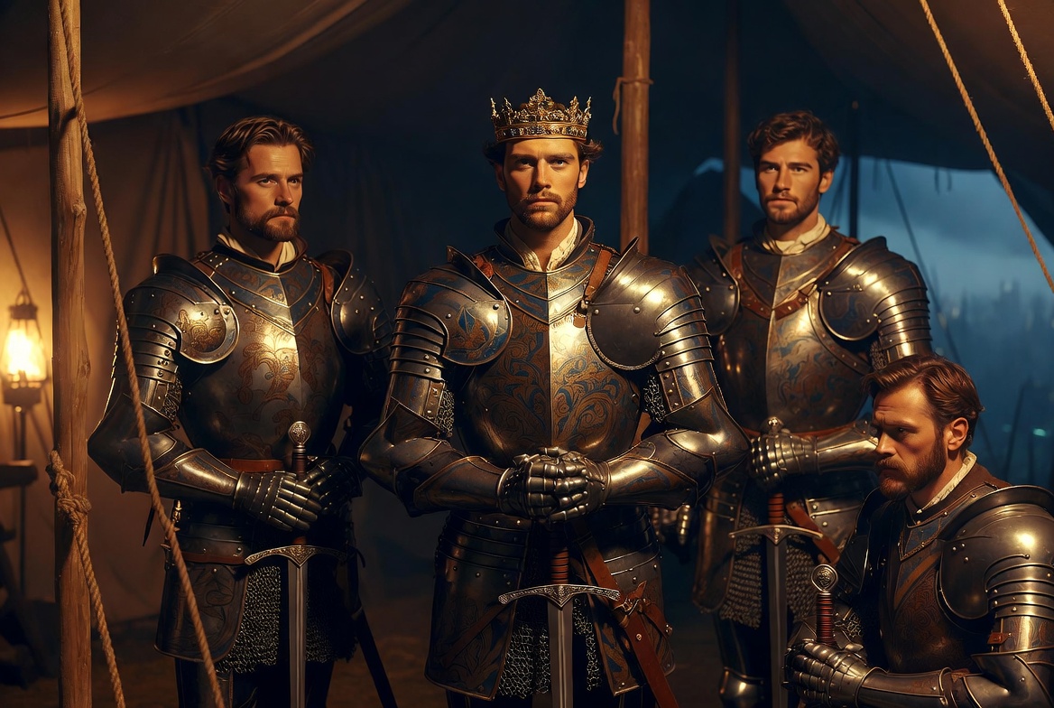 King Henry V with his brothers Thomas, John and Humphrey in Shakespeare’s Henry V