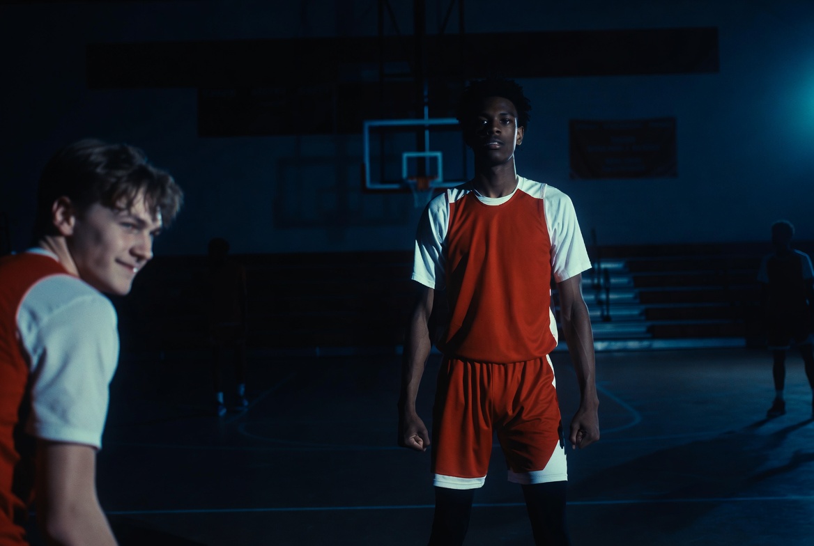 Odin James and Hugo from the Othello basketball movie O (2001) on high school court