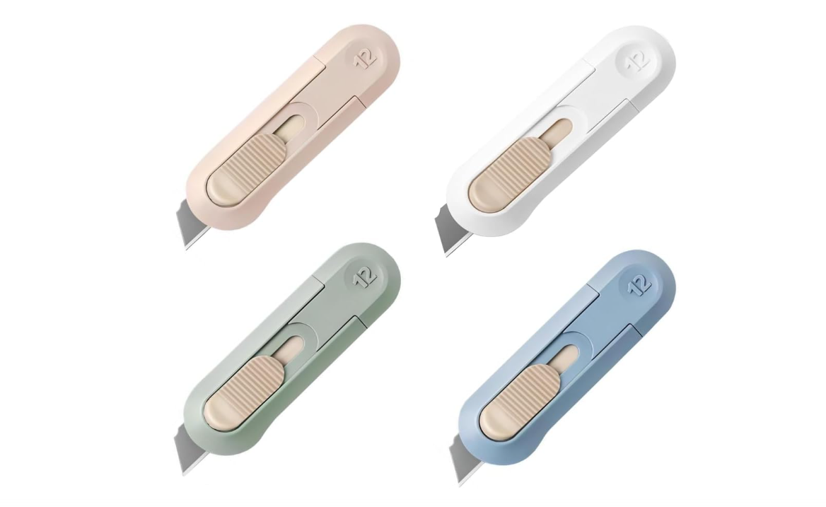 Generic 4pcs Utility Knife,SK5 Retractable Blade Duty Box Cutter Letter Opener, Razor Sharp Cartons Cardboard Cutter Knife Perfect for Paper, Sewing, Craft,... 