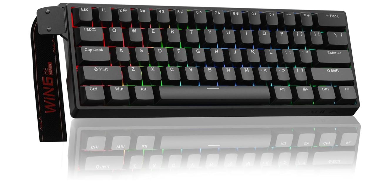 Aula WIN60 HE - 60% Mechanical Gaming Keyboard Wired, Magnetic Switch Hot Swappable, Adjustable Actuation Rapid Trigger Mode, 8000 Hz Polling Rate, RGB...