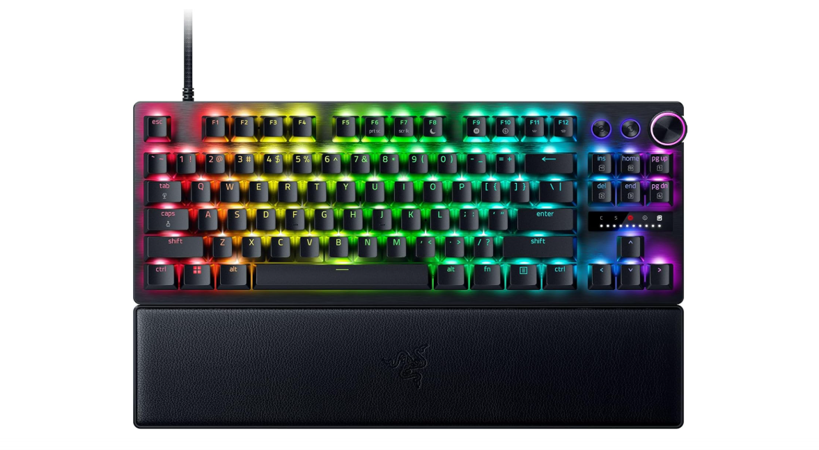 Razer Huntsman V3 Pro TKL Esports Gaming Keyboard: Analog Optical Switches - Razer Snap Tap - Rapid Trigger - Adjustable Actuation - Media Keys & Dial -...