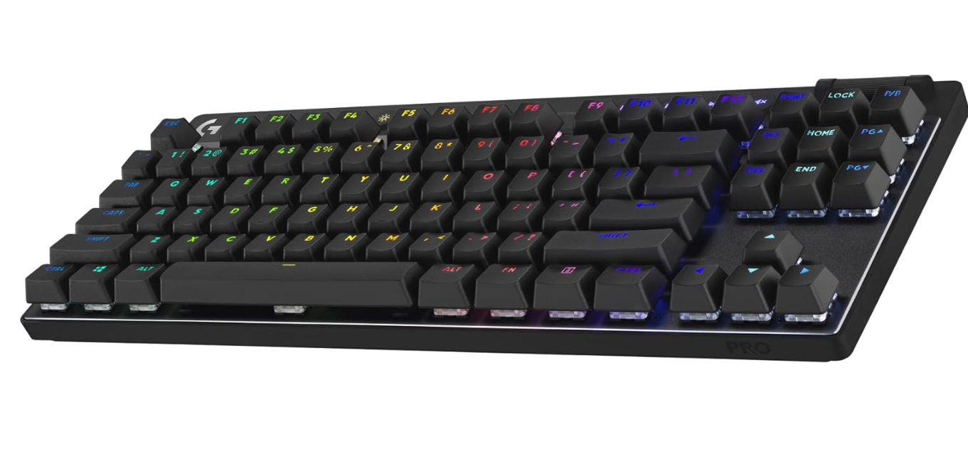 Logitech G PRO X TKL Lightspeed Wireless Gaming Keyboard, Ultra-Portable Tenkeyless Design, LIGHTSYNC RGB, PBT keycaps, Linear Switches (GX Red) - Black