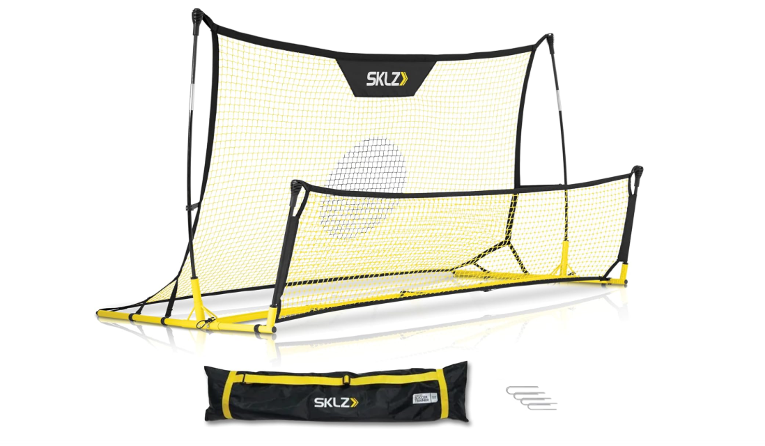 SKLZ Quickster Soccer Trainer - Dual-Sided Rebounder for Solo Passing, Receiving, Trapping Practice - Large & Small Rebound Net - Weather Resistant -...