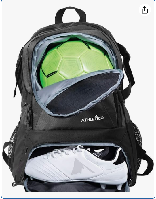 Athletico National Soccer Bag - Backpack for Soccer, Basketball & Football Includes Separate Cleat and Ball Holder