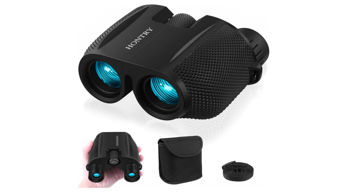 Hontry Binoculars for Adults and Kids, 10x25 Compact Binoculars for Bird Watching, Theater and Concerts, Hunting and Sport Games