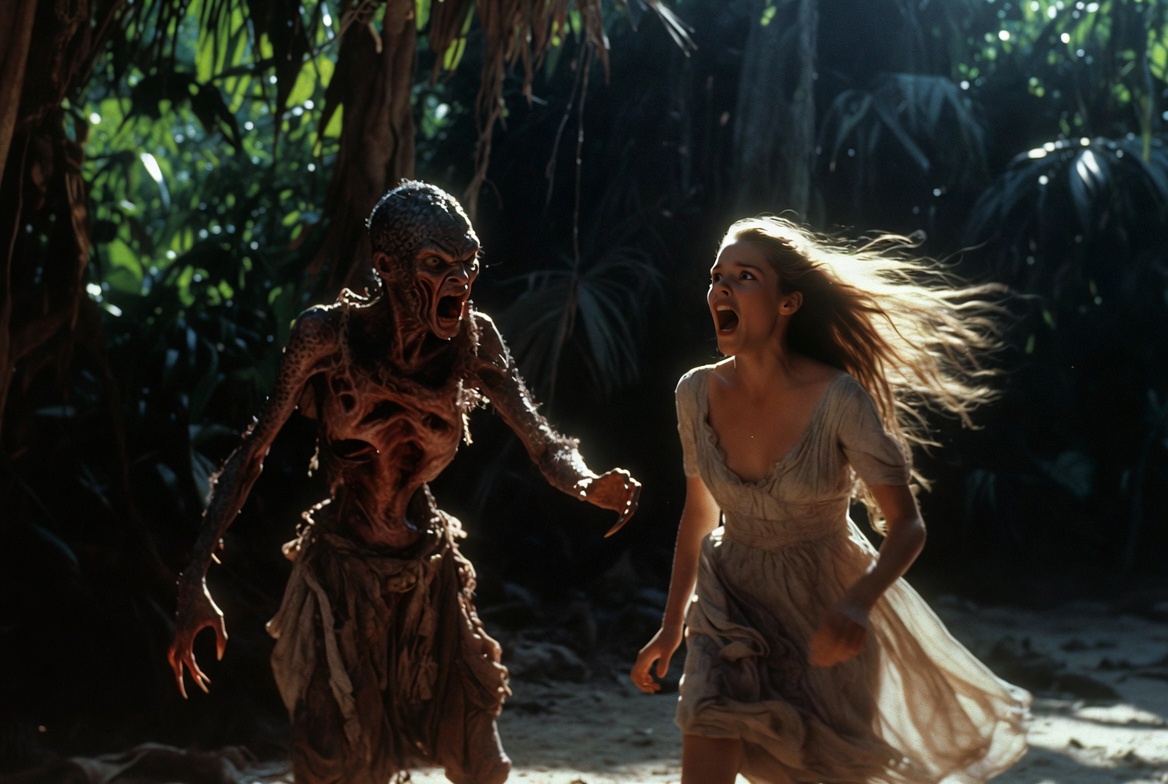 Miranda and Caliban confrontation scene in The Tempest