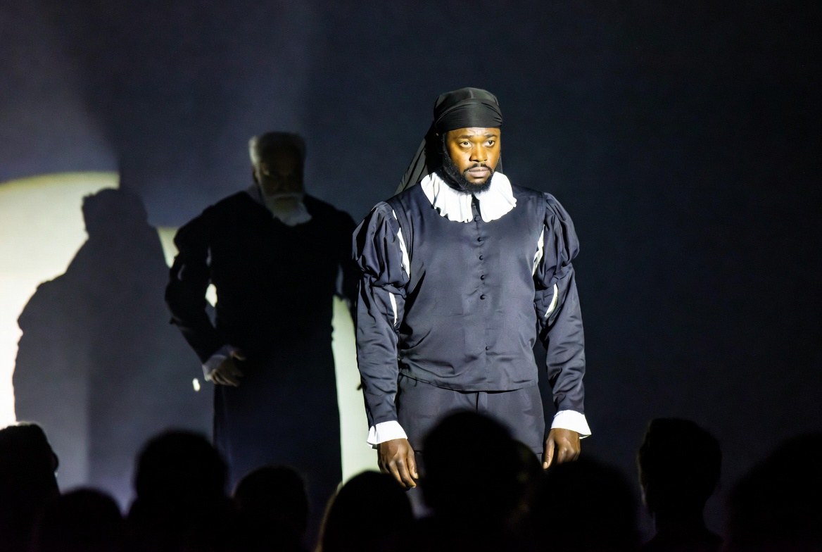 Modern stage performance of Othello and Iago