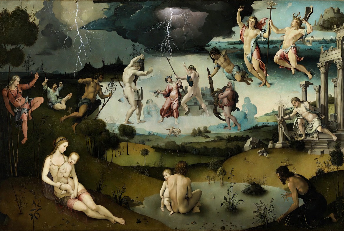 Symbolic interpretations of Giorgione The Tempest painting