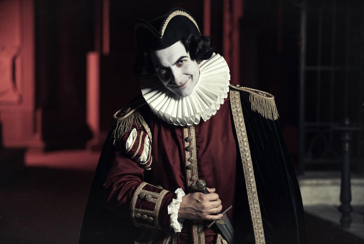 Iago the villain character from Shakespeare Othello dramatic portrait