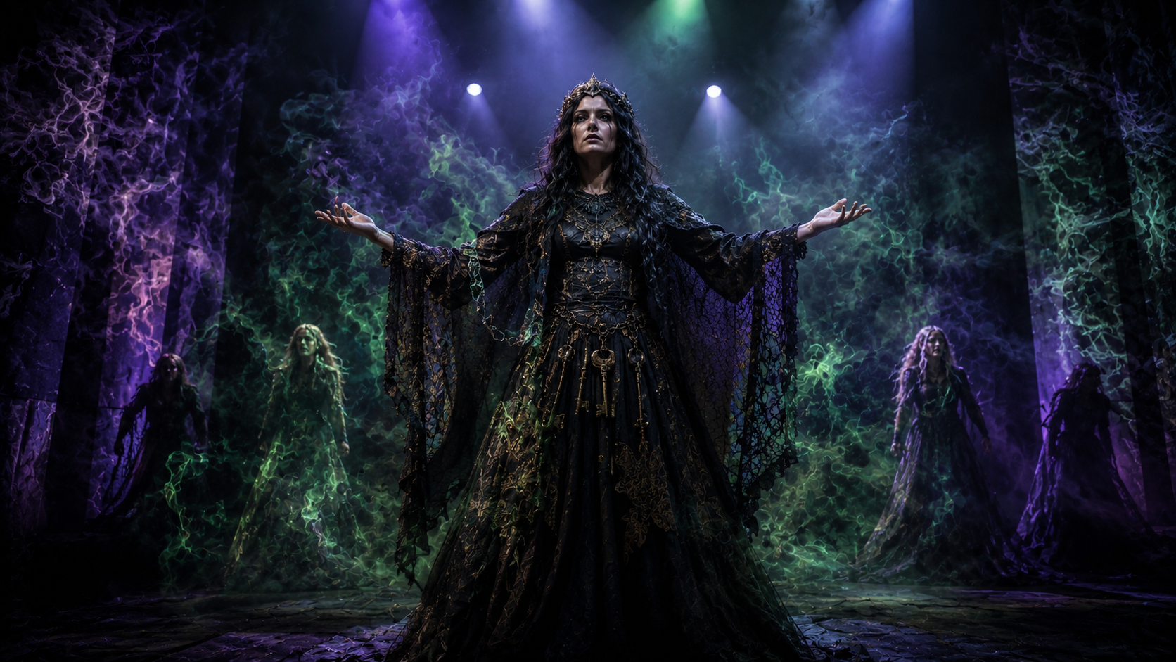 Modern Macbeth drawing interpretation of Hecate in contemporary theater