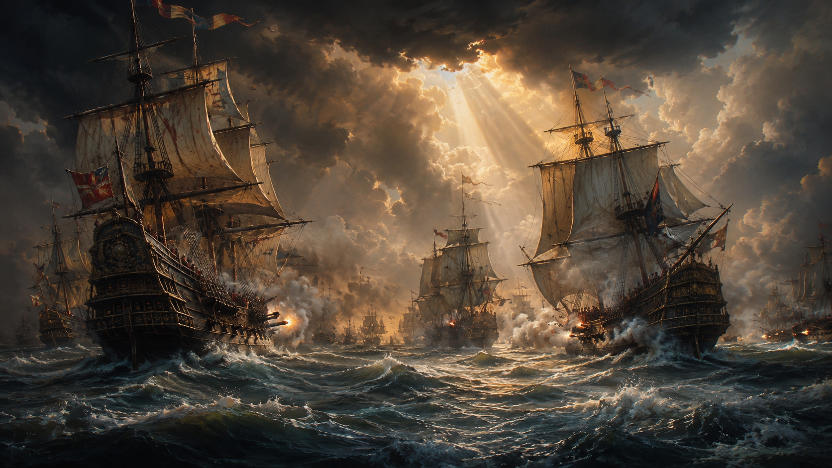 16th-century naval battle representing the historical Ottoman-Venetian War over Cyprus