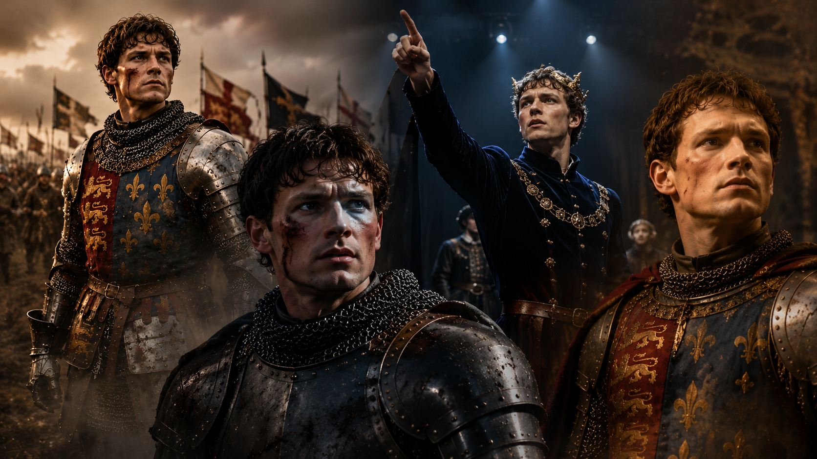Modern actors portraying Shakespeare’s King Henry V in film and theater