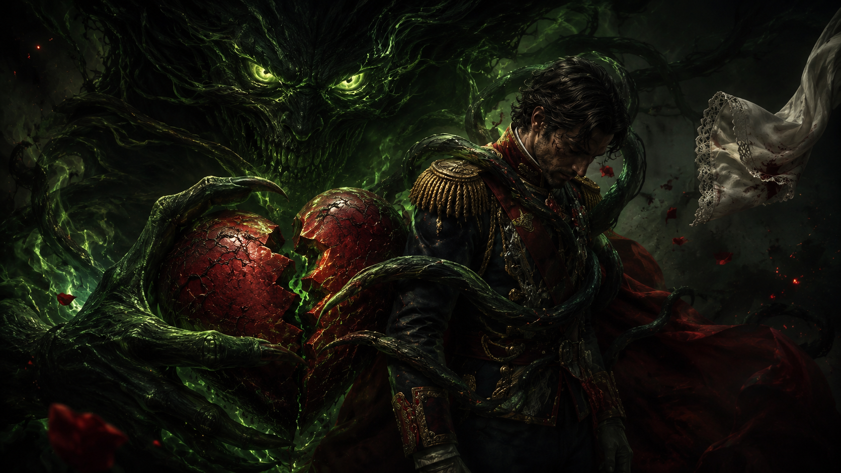 Green-eyed monster representing jealousy in Shakespeare's Othello