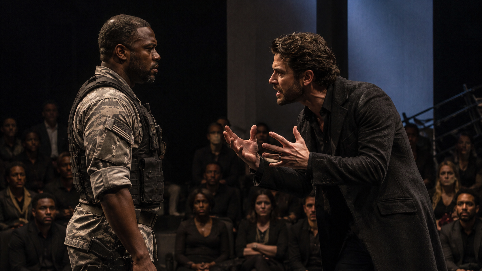Modern theatrical performance of Shakespeare's Othello showing its continued relevance