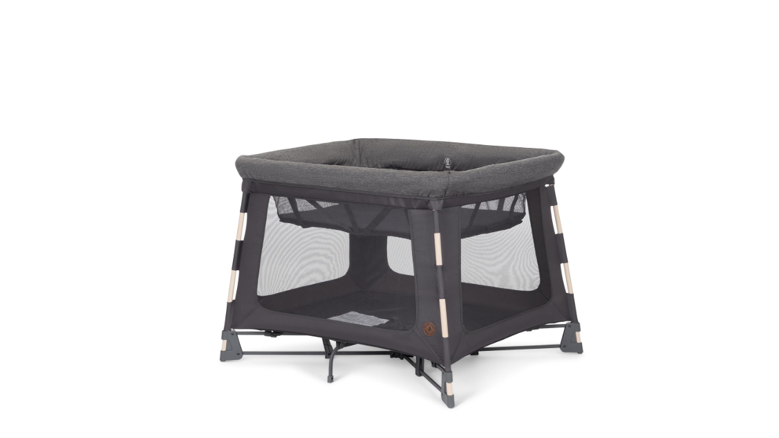 Maxi-Cosi Swift Baby Playard with Mat, Baby Playpen, Play Yard with Bassinet, Portable Playpen for Babies and Toddlers, Classic Graphite
