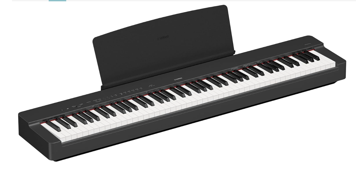Yamaha P225 88-Key Digital Piano with Weighted Keys, Portable Design, Keyboard, Music Rest, Sustain Foot Switch, and Built-In Speakers, Black (P225B)