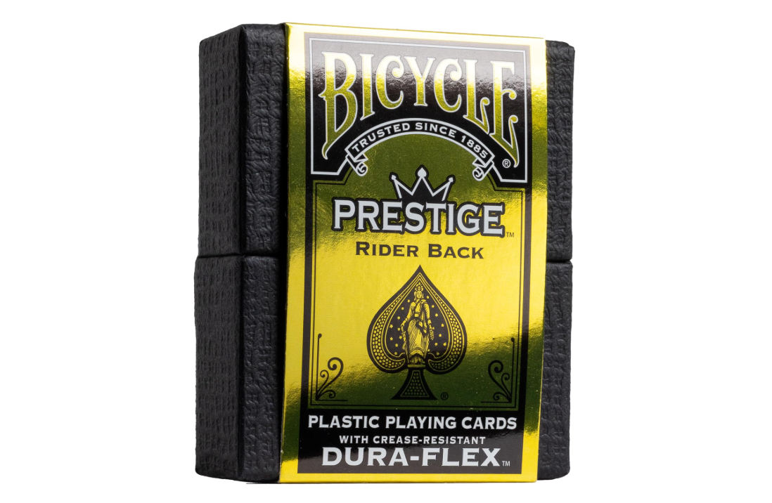 Bicycle Prestige Waterproof Playing Cards, Black 100% Plastic Deck, Durable Casino Quality Poker Cards for Pool, Beach, Camping & Party Games