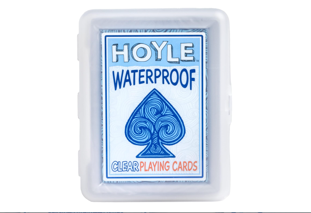 Hoyle Waterproof Playing Cards, Clear Plastic Deck of Cards for Outdoor Card Games, Camping, Beach, Pool & Travel Games (1 Deck)