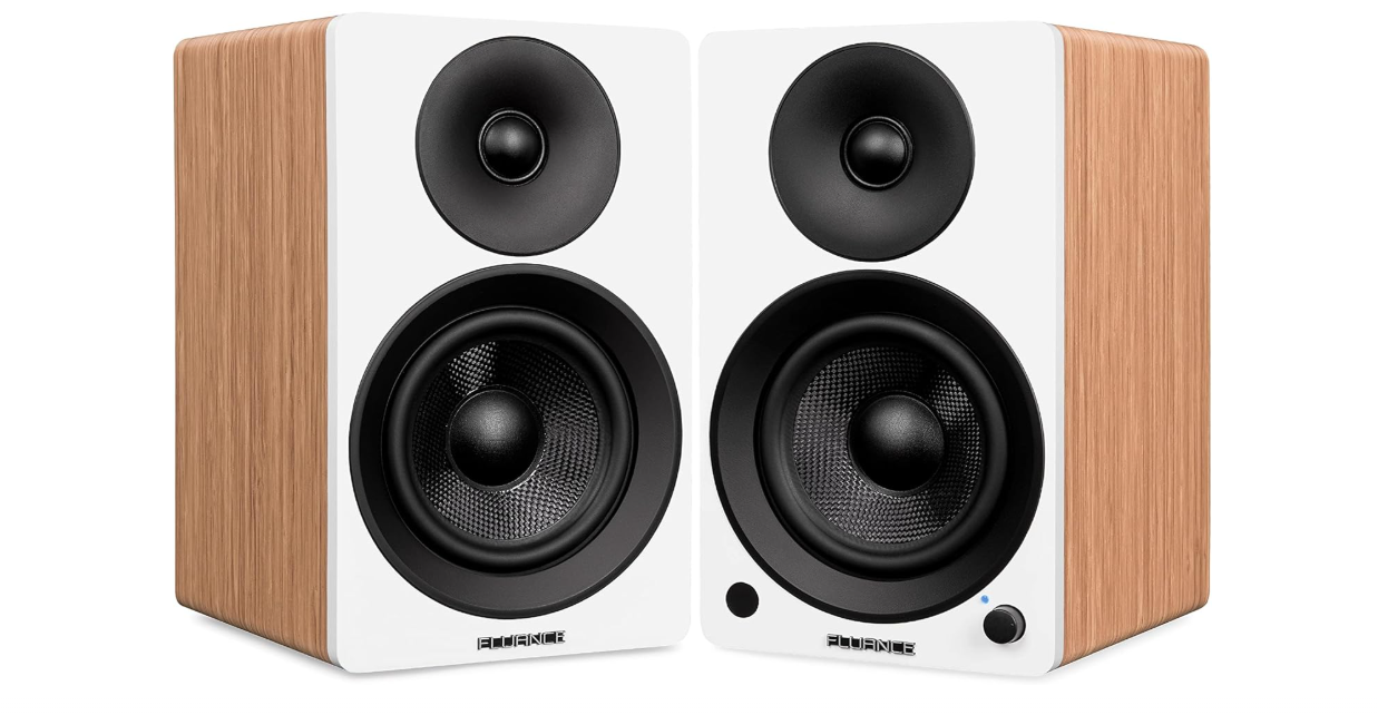 Fluance Ai41 Powered 2-Way 2.0 Stereo Bookshelf Speakers with 5" Drivers, 90W Amplifier for Turntable, TV, PC and Bluetooth 5 Wireless Music Streaming...
