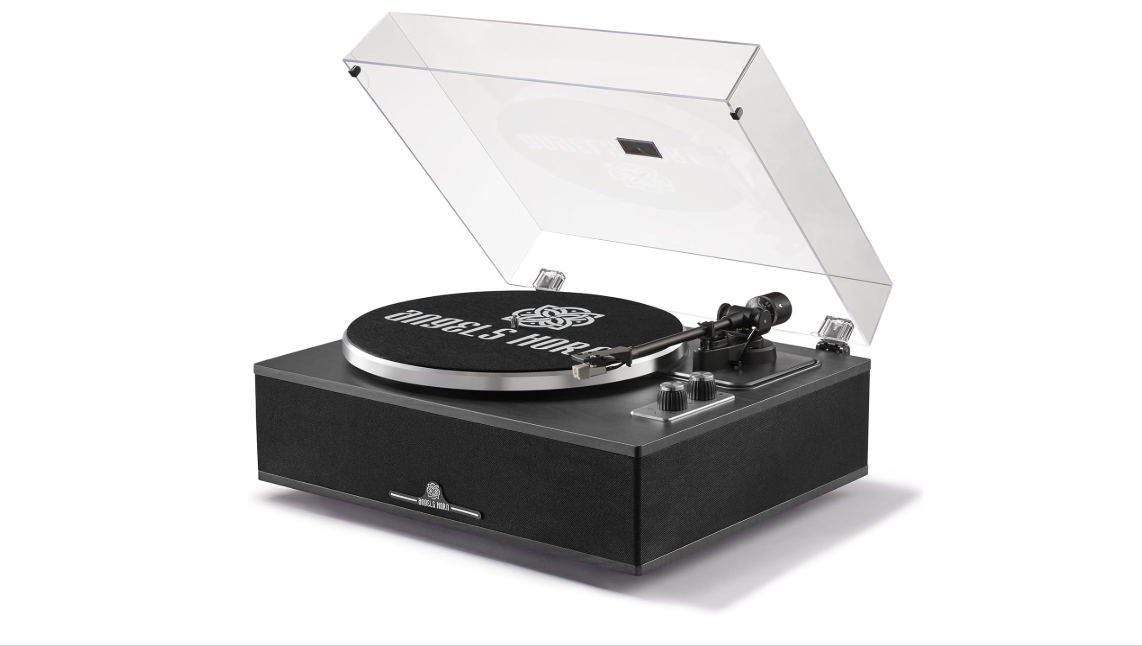 ANGELS HORN Bluetooth Vinyl Record Player with Built-in Speakers, Vintage Turntable for Beginners, Magnetic Cartridge AT-3600L, Belt Drive 2-Speed, for... 