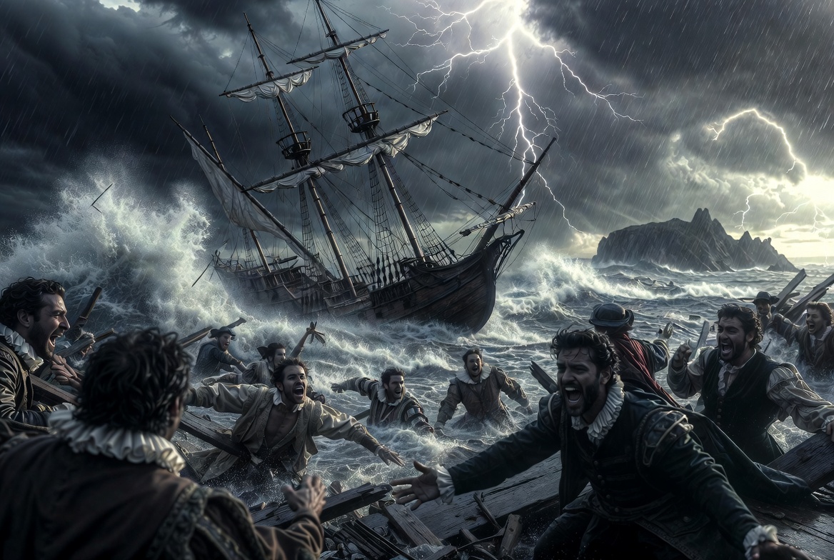 The Tempest Act 1 storm shipwreck Prospero magic