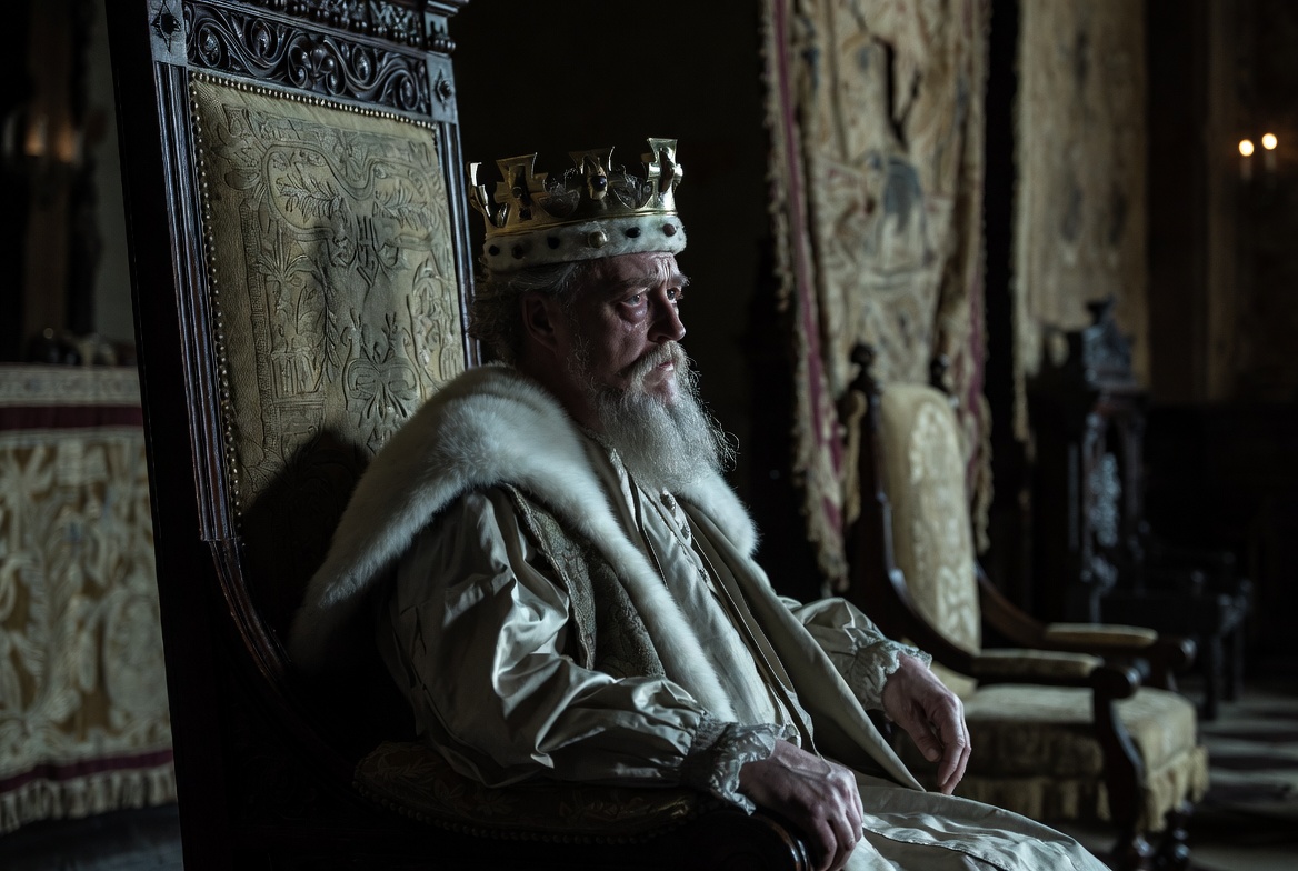 Aging King Henry IV burdened by the weight of the crown
