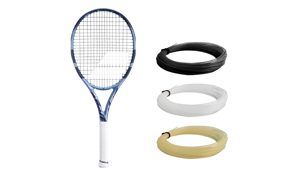 Babolat Pure Drive Team 11th Gen Tennis Racquet Strung with 16g Syn Gut at Mid-Range Tension