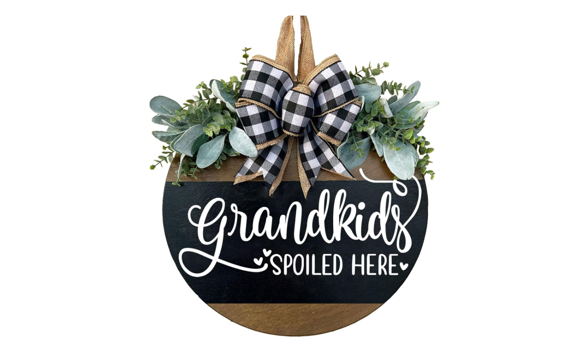 Grandparents Sign for Front Door, Rustic Wooden Hanging Welcome To Grandma And Grandpa's House Welcome Door Sign Grandma Gifts 