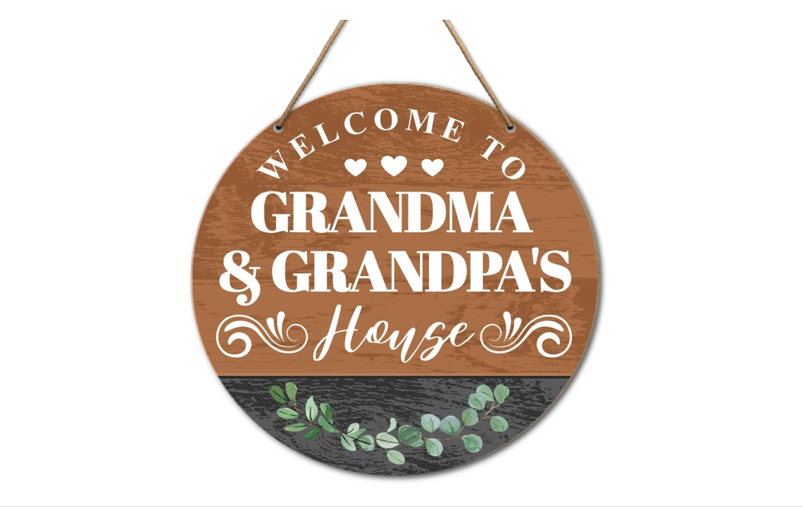 Grandma and Grandpa House Signs Wall Decor for Front Door Porch Decorations, Grandparents Day Gifts, Father's Mother's Day Christmas Birthday Gift... 