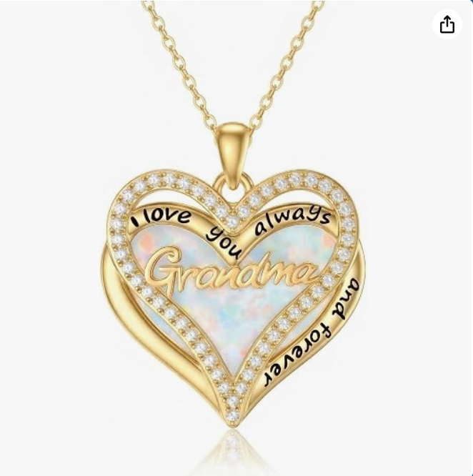 Mom Nana Grandma Necklace for Women Opal/Crystal Necklace Pendant Birthday Jewelry Christmas Gift for Lover 