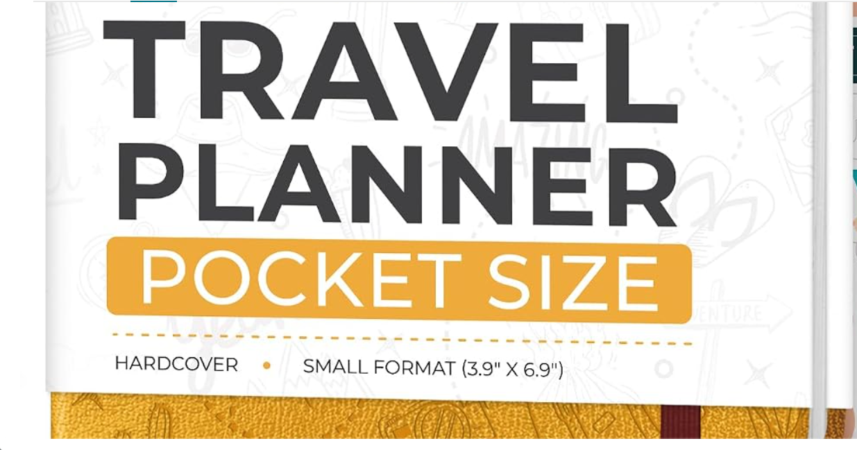 Clever Fox Travel Journal, Vacation Planner Organizer 3.7x6.7 Amber Yellow | Trip itinerary planning notebook for women & men, international, cruise... 