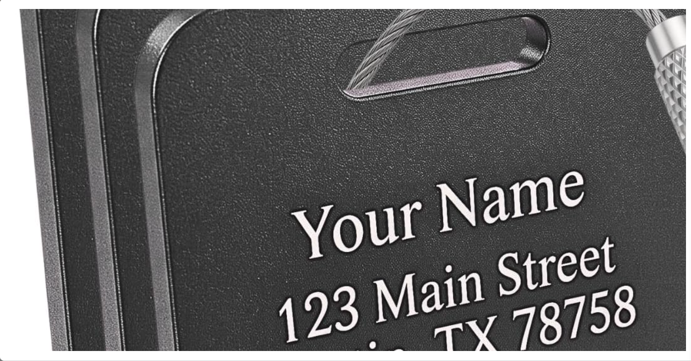 Custom Metal Luggage Tags (3 or 6 Pack) - Personalized Unique Suitcase & Backpack Travel, Durable, Waterproof & Heavy Duty (Black)
