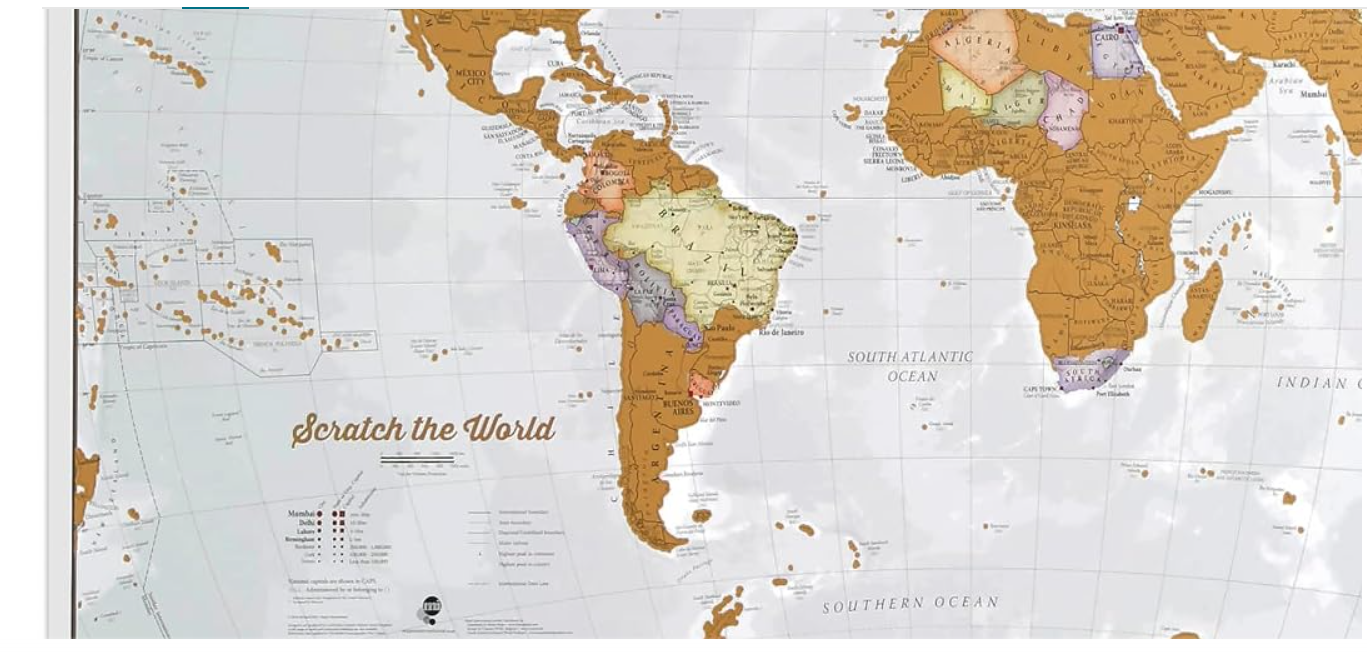 Scratch The World ® Travel Map - Scratch Off World Map Poster - 23 x 33 in | Maps International - Frameable - Updated - Cartographic Detail Featuring...
