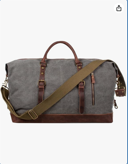 S-ZONE Duffle Bag for Travel Canvas Duffel Bag Carry on Weekender Bag for Men
